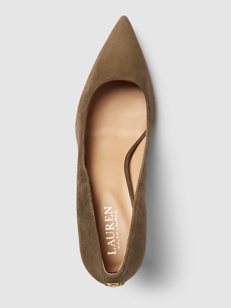 Pumps aus Leder Modell 'LANETTE' in olivgrün