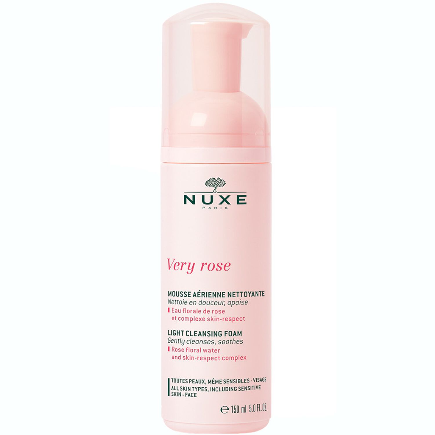 Nuxe Mousse Aérienne Nettoyante Very Rose - Toutes peaux, même sensibles - 150ml