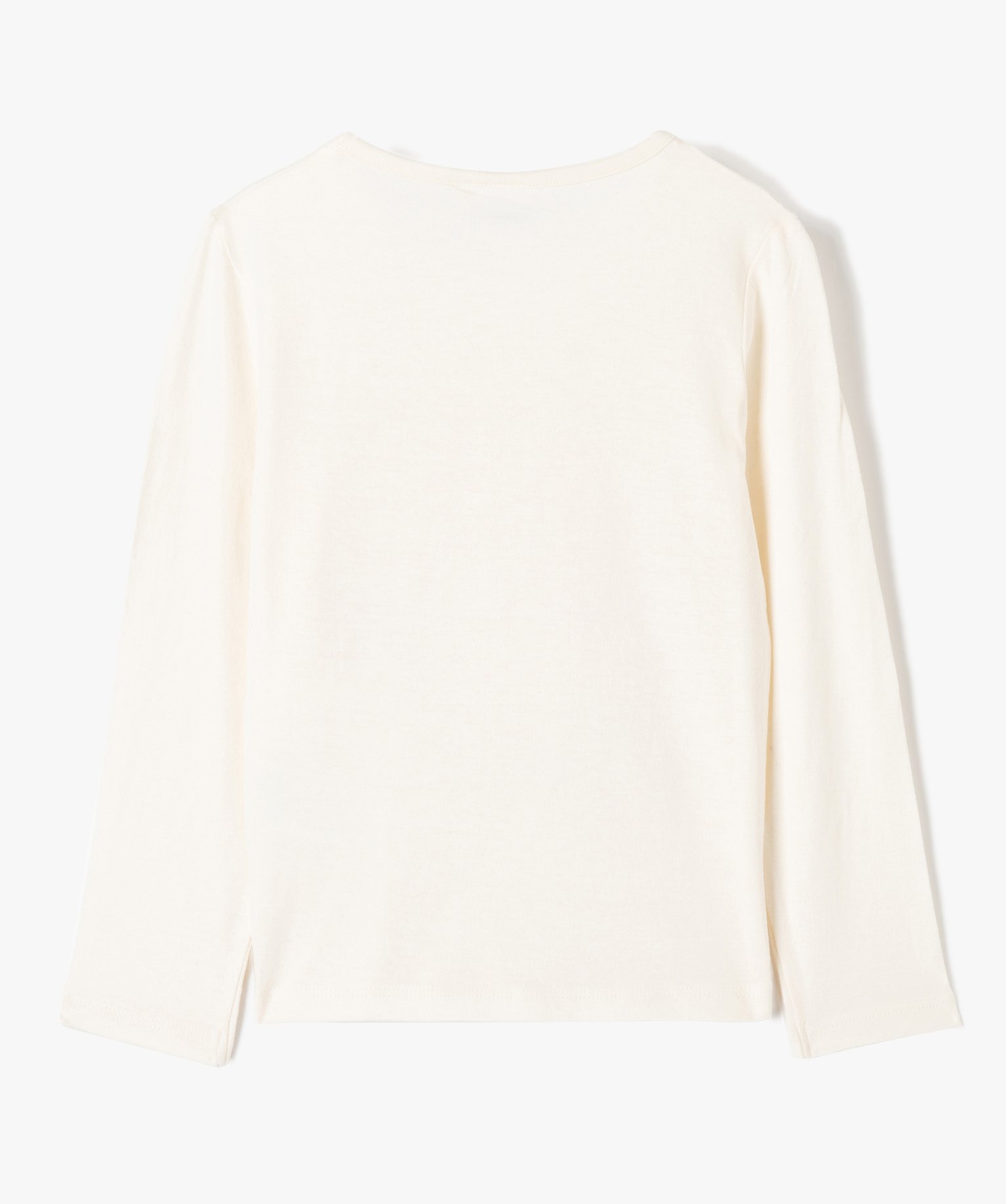 Tee-shirt fille à manches longues imprimé - La Reine des N... ecru | GEMO