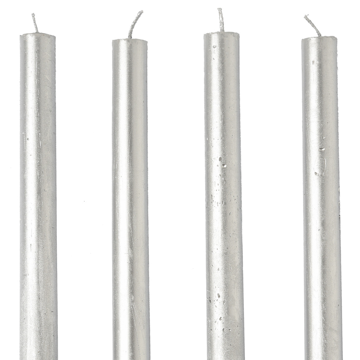 4 Stabkerzen im Metallic-Look