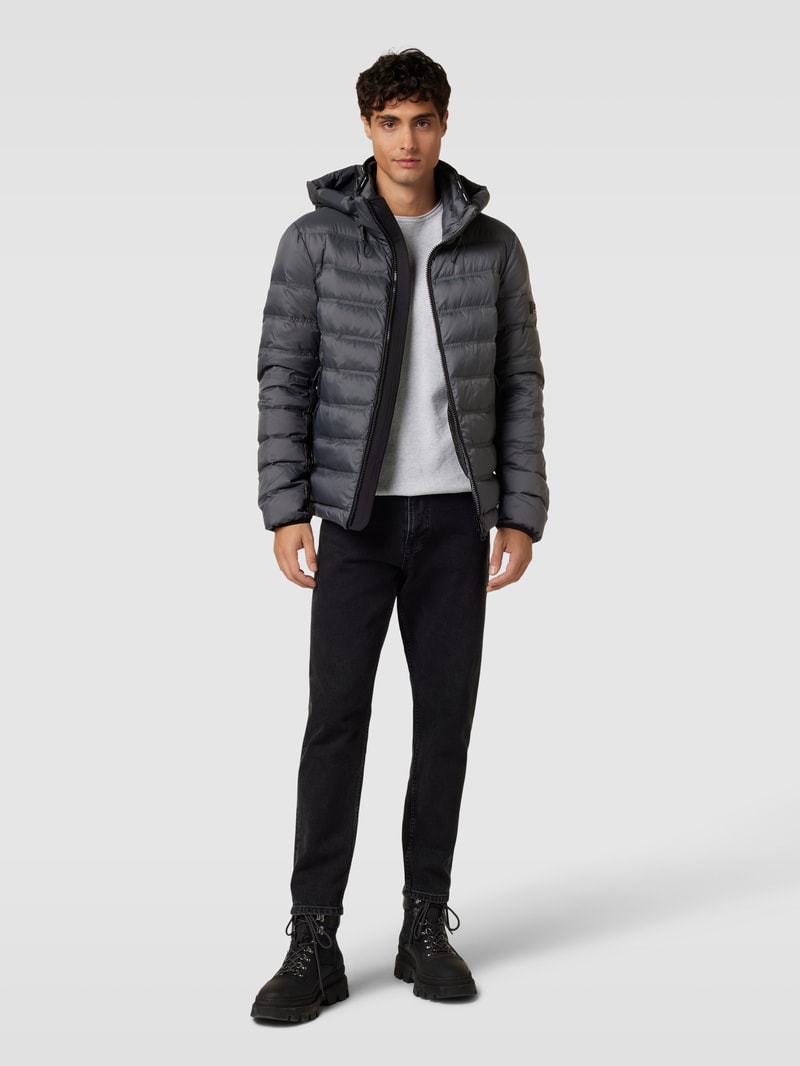 Steppjacke mit abnehmbarer Kapuze Modell 'BOGGS' in anthrazit