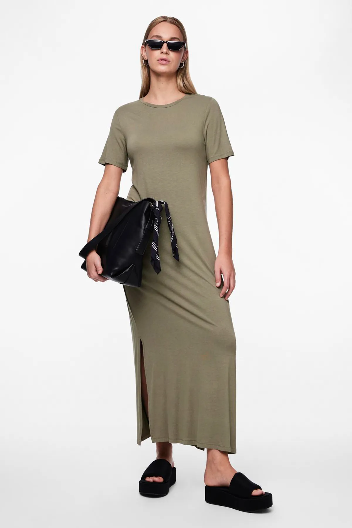 PIECES  PCSOFIA SS T-SHIRT MAXI KLEID NOOS BC