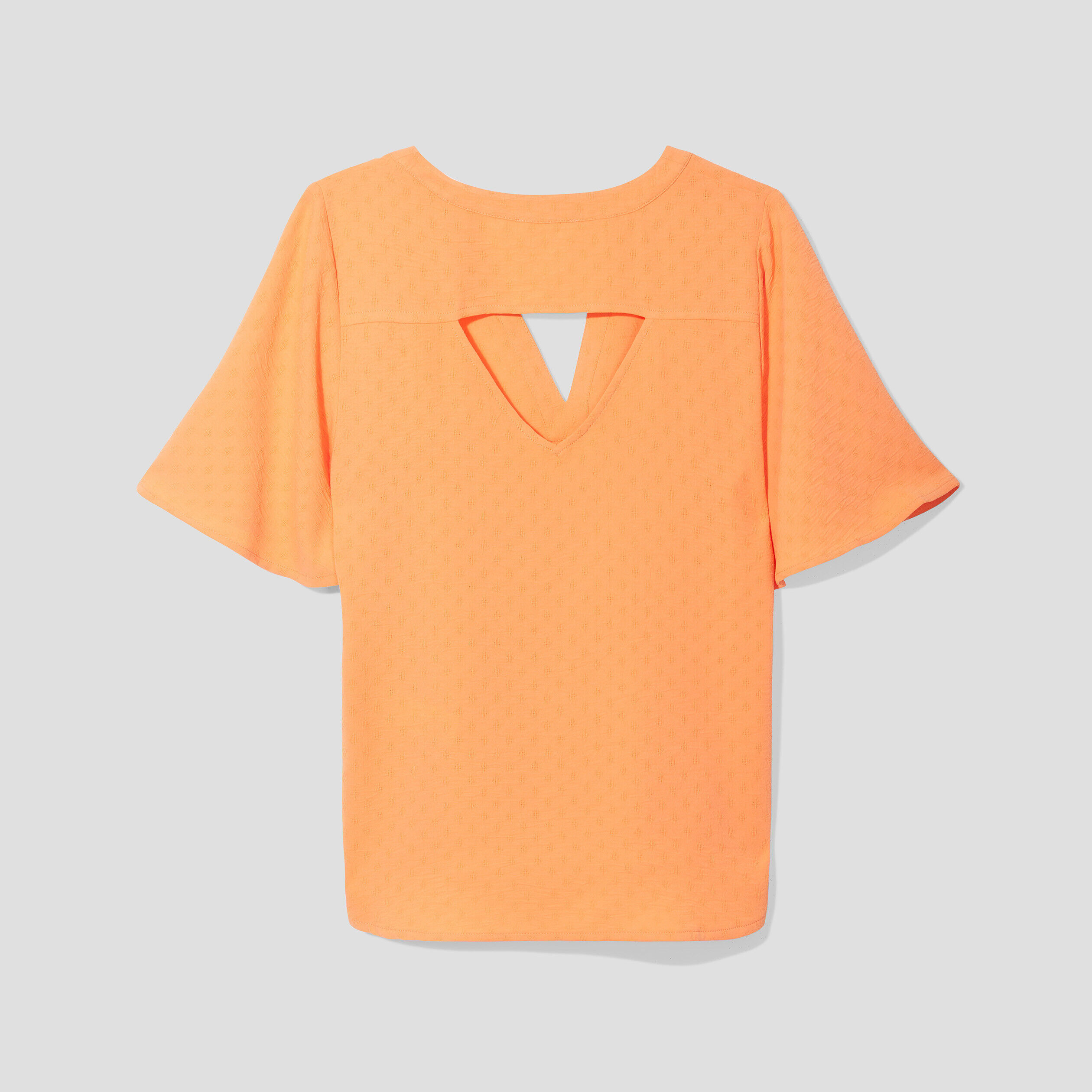 Blouse manches courtes orange corail femme | Cache Cache