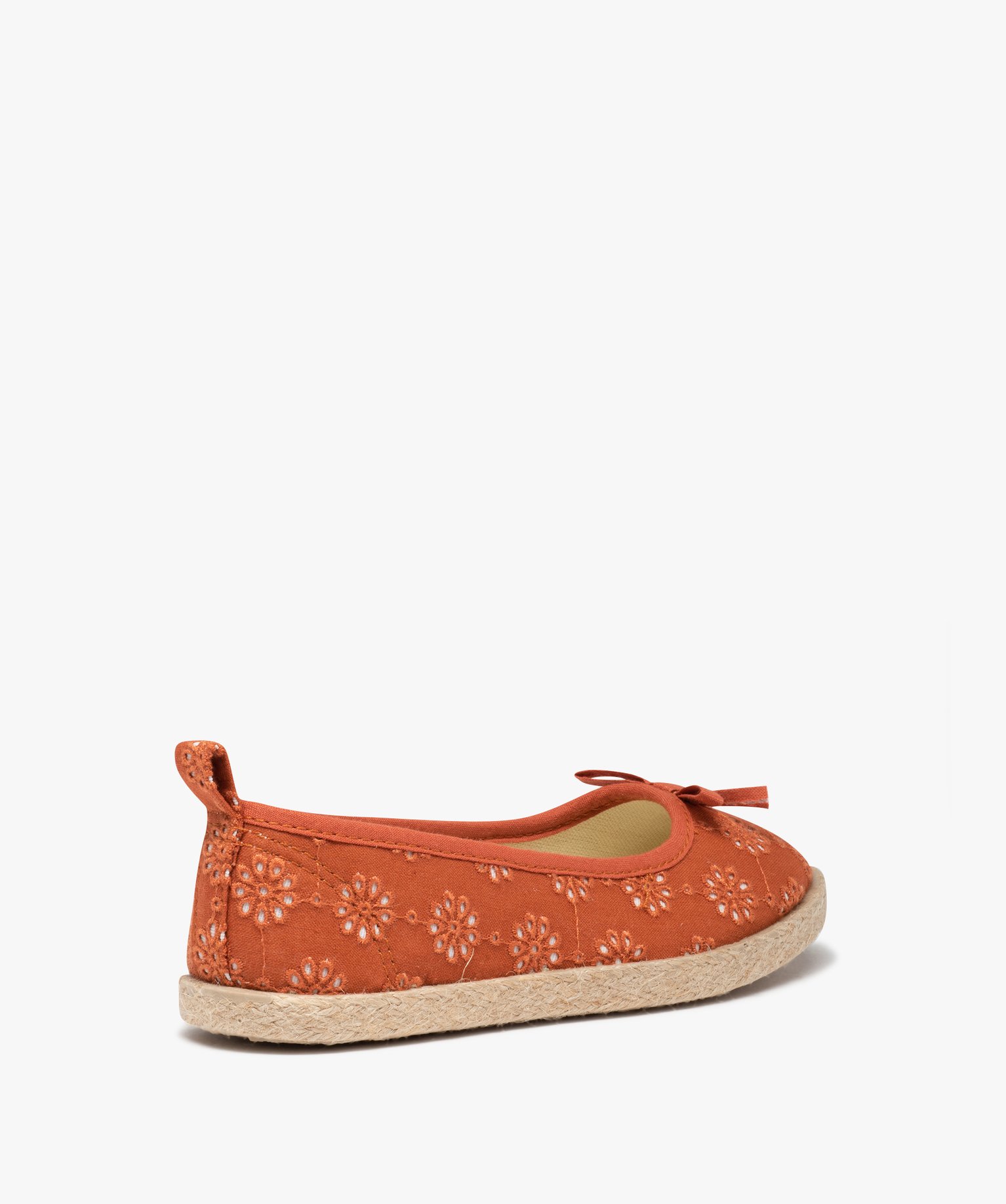 Ballerines fille dessus toile et semelle corde rouge | GEMO