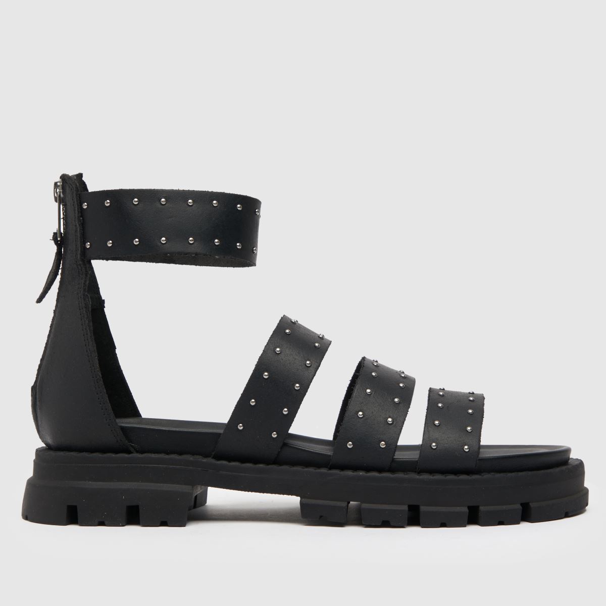 Schuh Tyler – Svarta grova sandaler med nitar