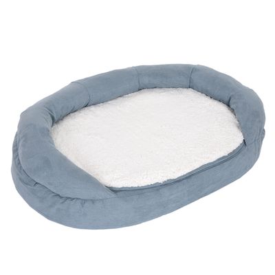 Hundebett Memory oval, grau-blau