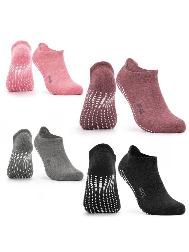 Occulto 4er Pack Yogasocken Mady in Schwarz-Grau-Pink-Rot günstig kaufen