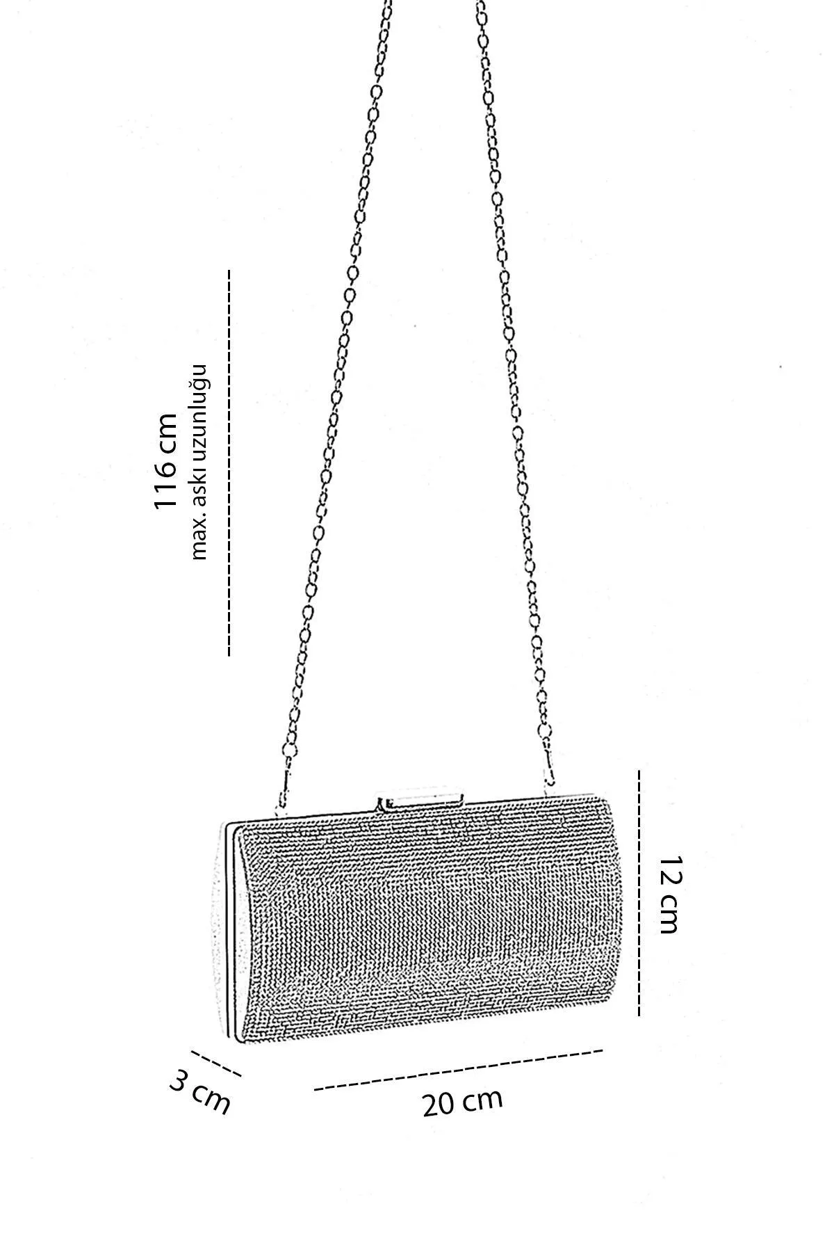 Getcho  Montes Damen-Abendtasche mit Steinstickerei und Kettenriemen