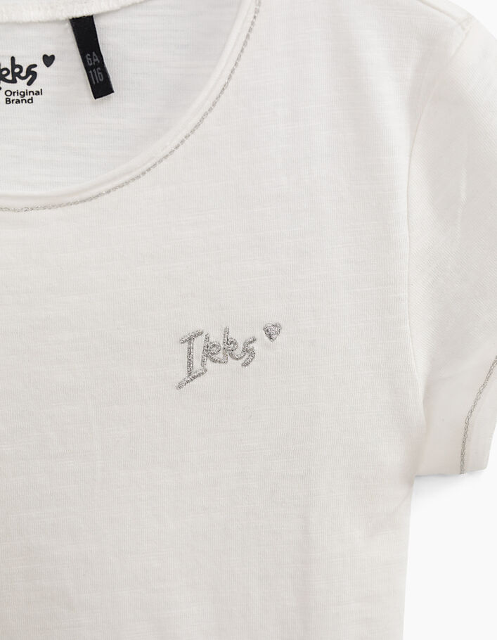 Tee-shirt blanc cassé Essentiel en coton bio fille