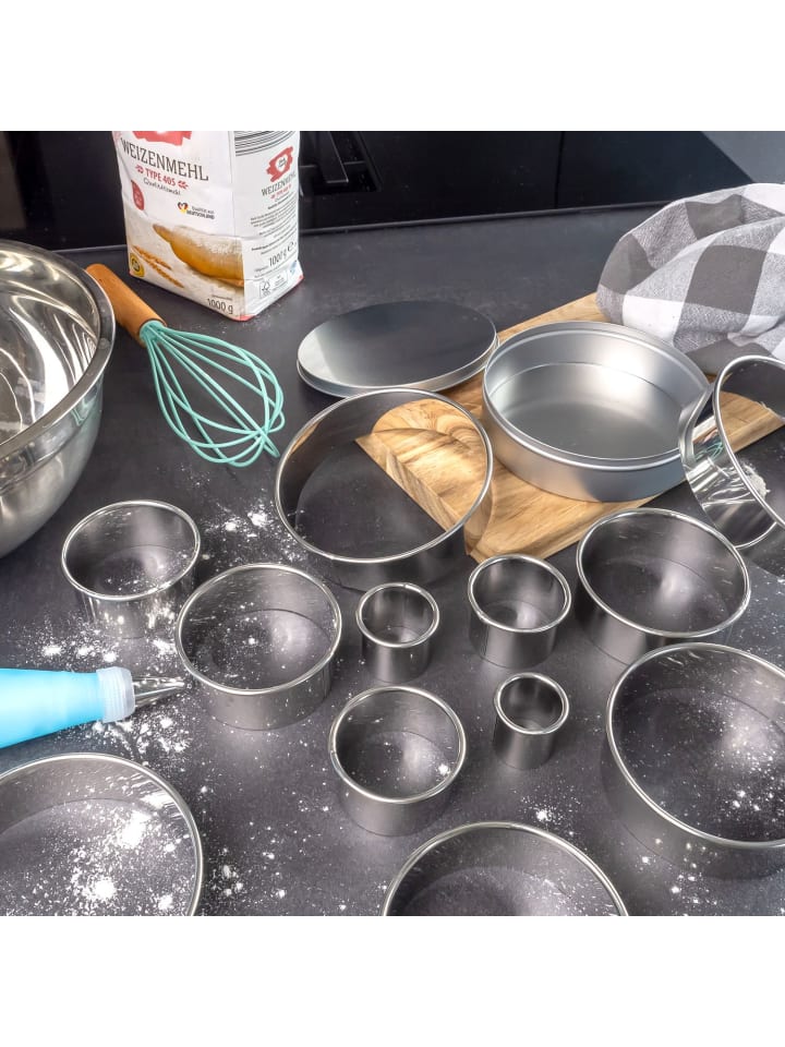 Intirilife 12-teiliges Ausstechformen Set in Silber günstig kaufen onesize