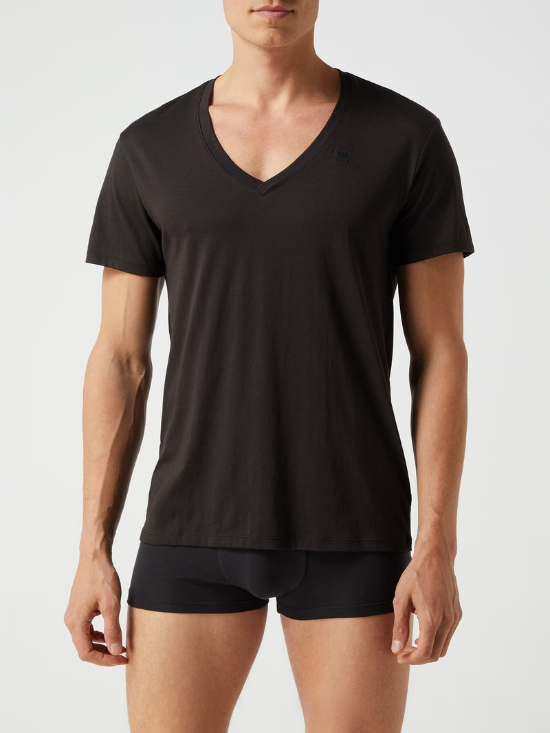 Regular Fit T-Shirt im 2er-Pack in schwarz