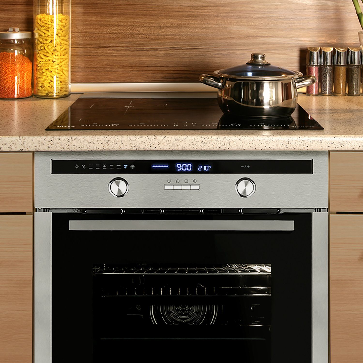 KKT KOLBE Backofen-Set KKT KOLBE Backofen und Induktionskochfeld SET80132FZ, mit 2-fach Teleskopauszug, 60cm Einbau-Backofen EB8013ED + 59cm Induktionskochfeld IND5901FZ