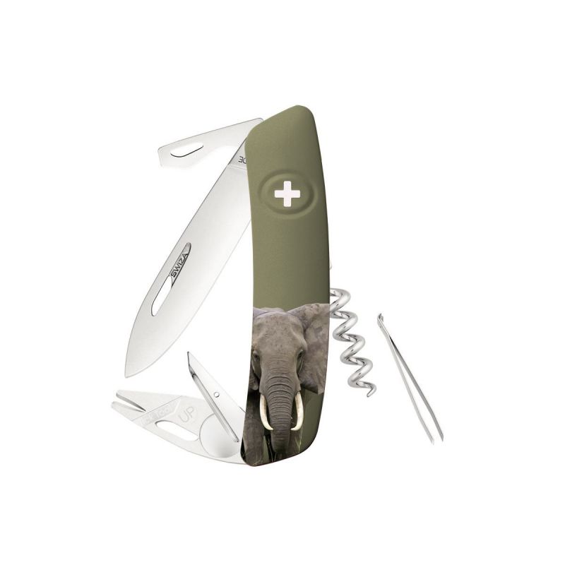 Swiza TT03 Tick Tool Wildlife Rhinoceros Green, Schweizer Taschenmesser made in Swiss