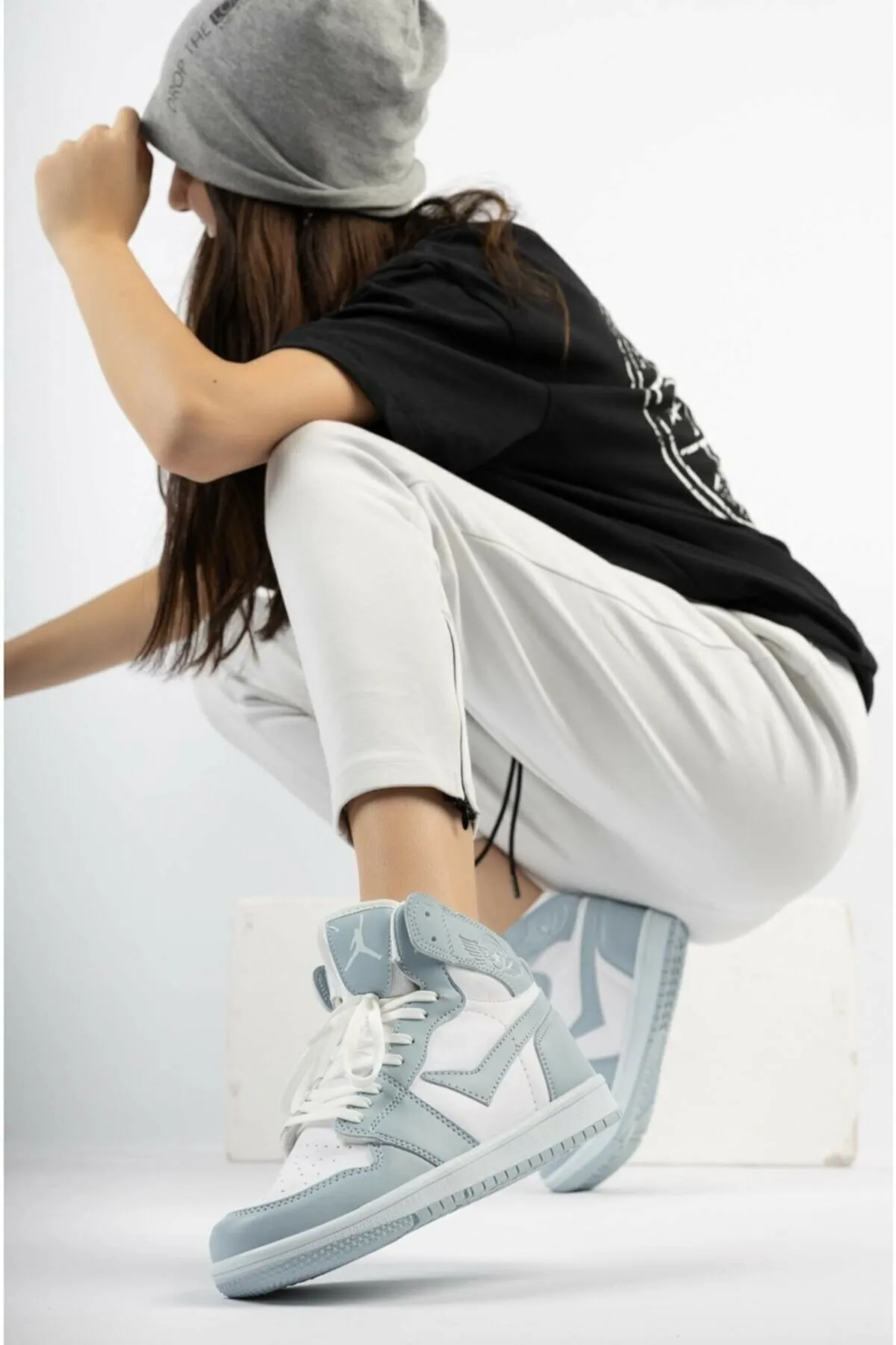en7  Blau-weiße Damen-Sneakers 8070