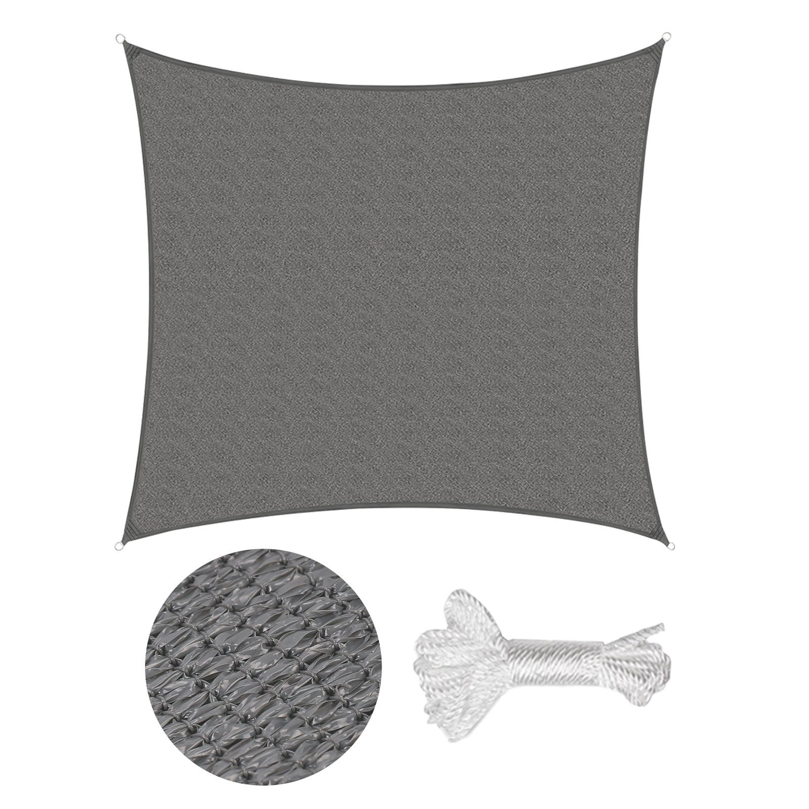 Sekey Sonnensegel Sonnensegel HDPE Sonnenschutzsegel mit Seilen