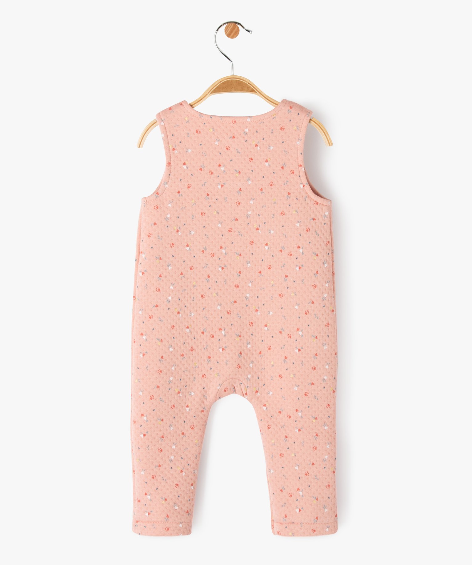 Combinaison sans manches en molleton imprimé bébé rose | GEMO