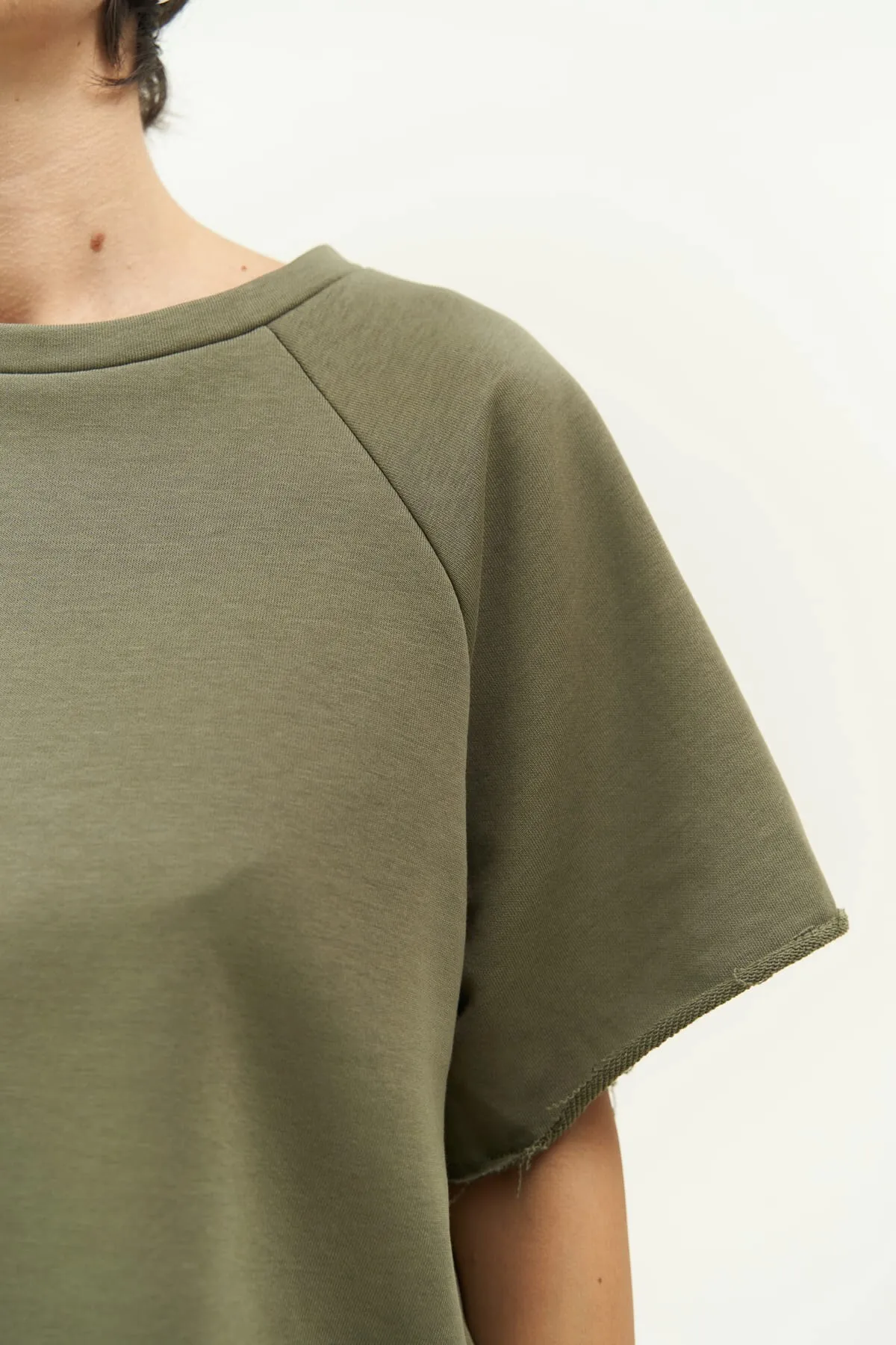 MAİ COLLECTİON  Vero Soft Khaki Crop-Trainingsanzug-Set