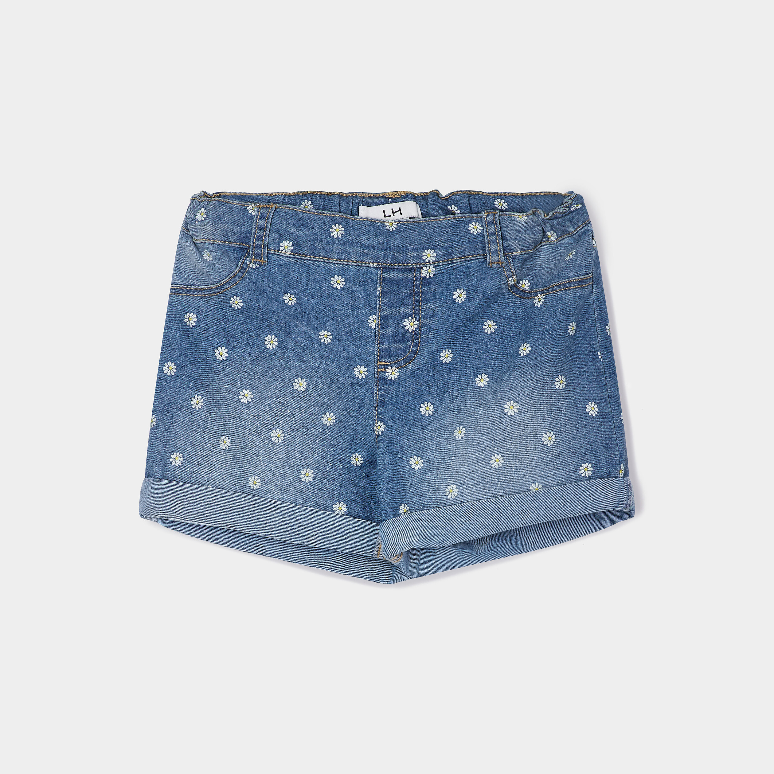 Short droit en jean bleu ciel fille | La Halle