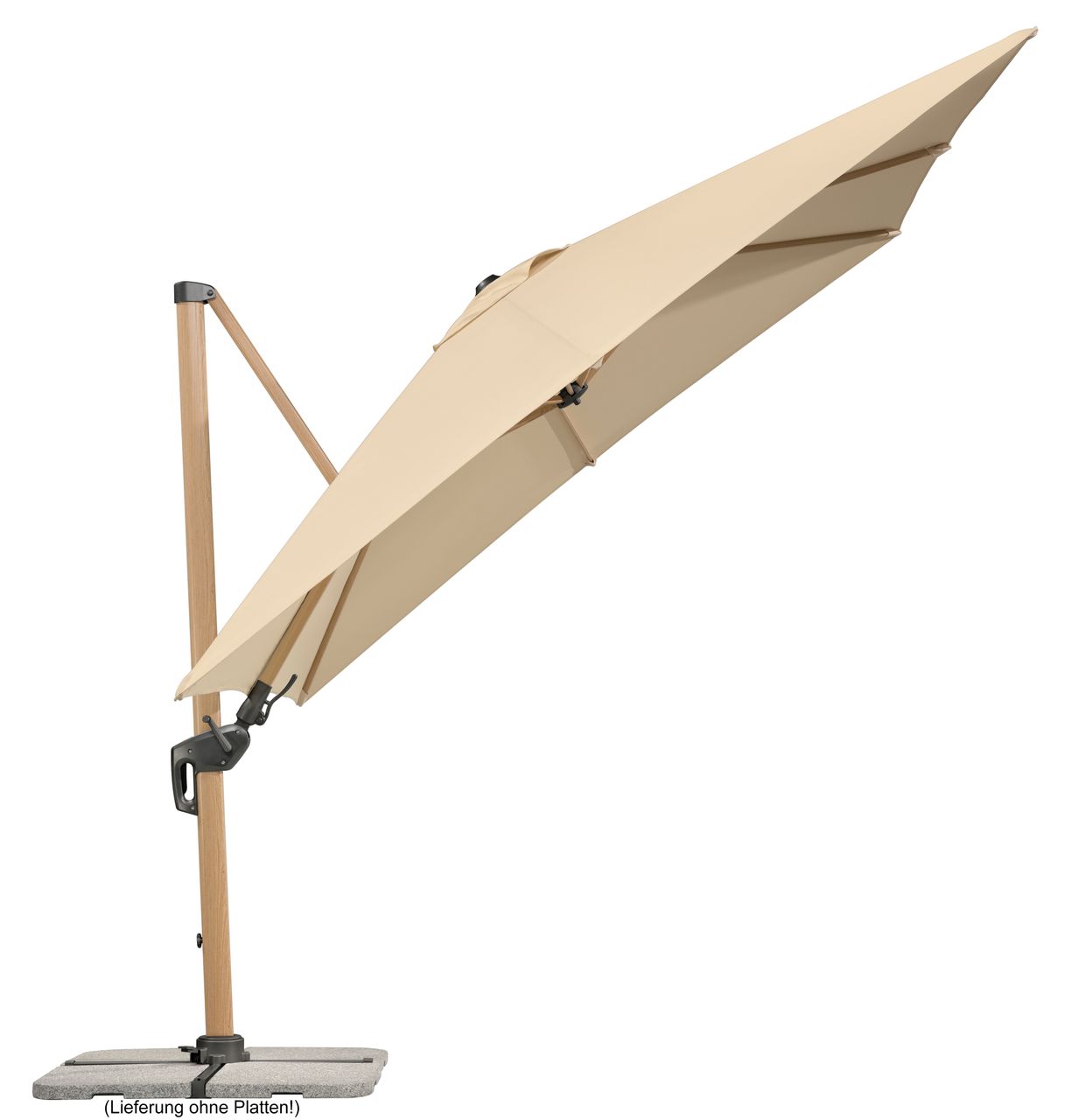 Schneider Schirme Schneider Ampelschirm RHODOS TWIST WOODY, ca. 300 x 300 cm, natur