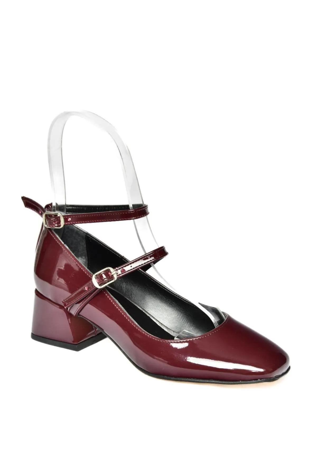 Fox Shoes  R654037208 Weinrote Damenschuhe aus Lackleder mit dickem Absatz