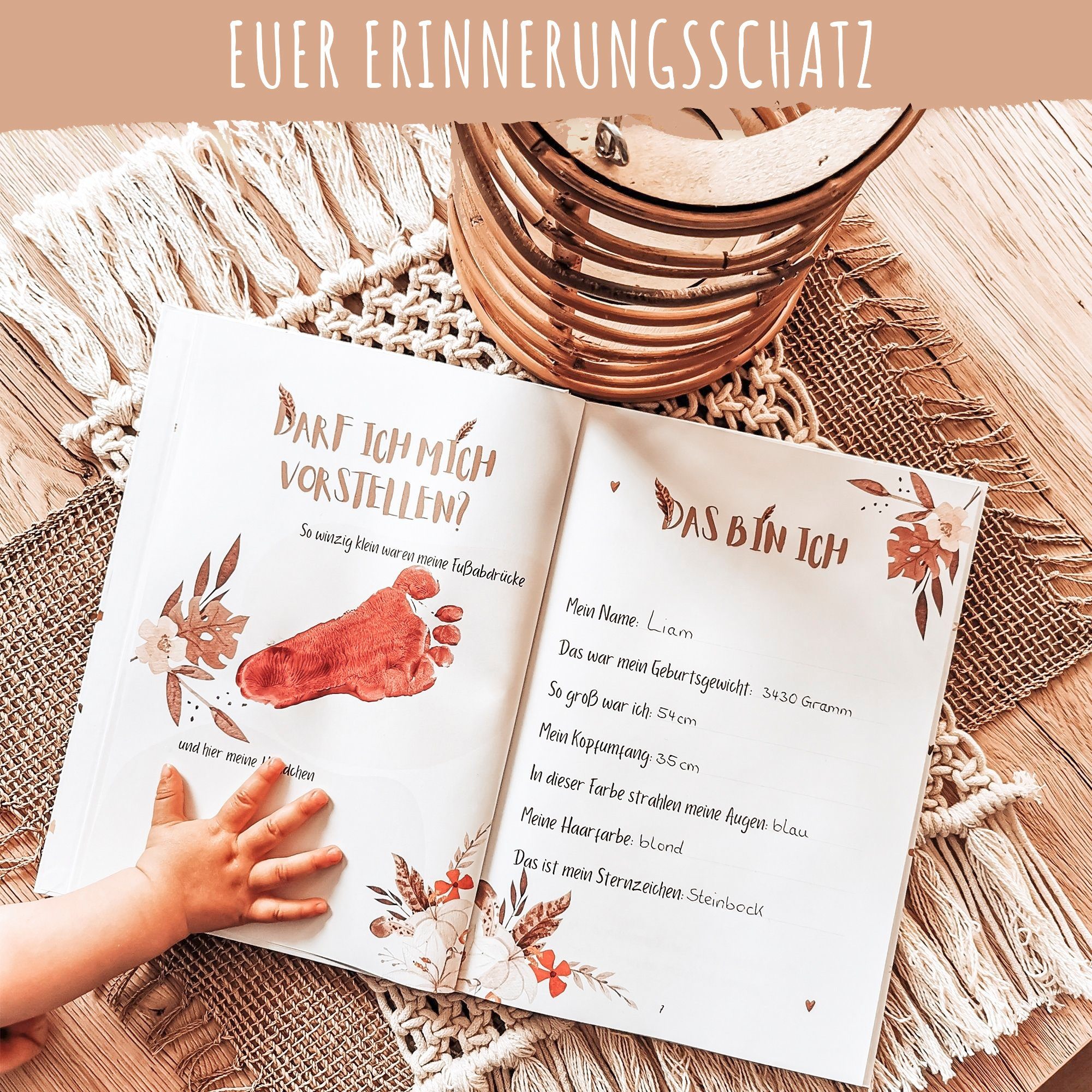 Eulentaler Tagebuch I Mein erstes Jahr I Von Pädagogen gestaltet I Boho I, DIN A4, 84 Seiten Inhalt, Hardcoverumschlag, Premium Naturpapier