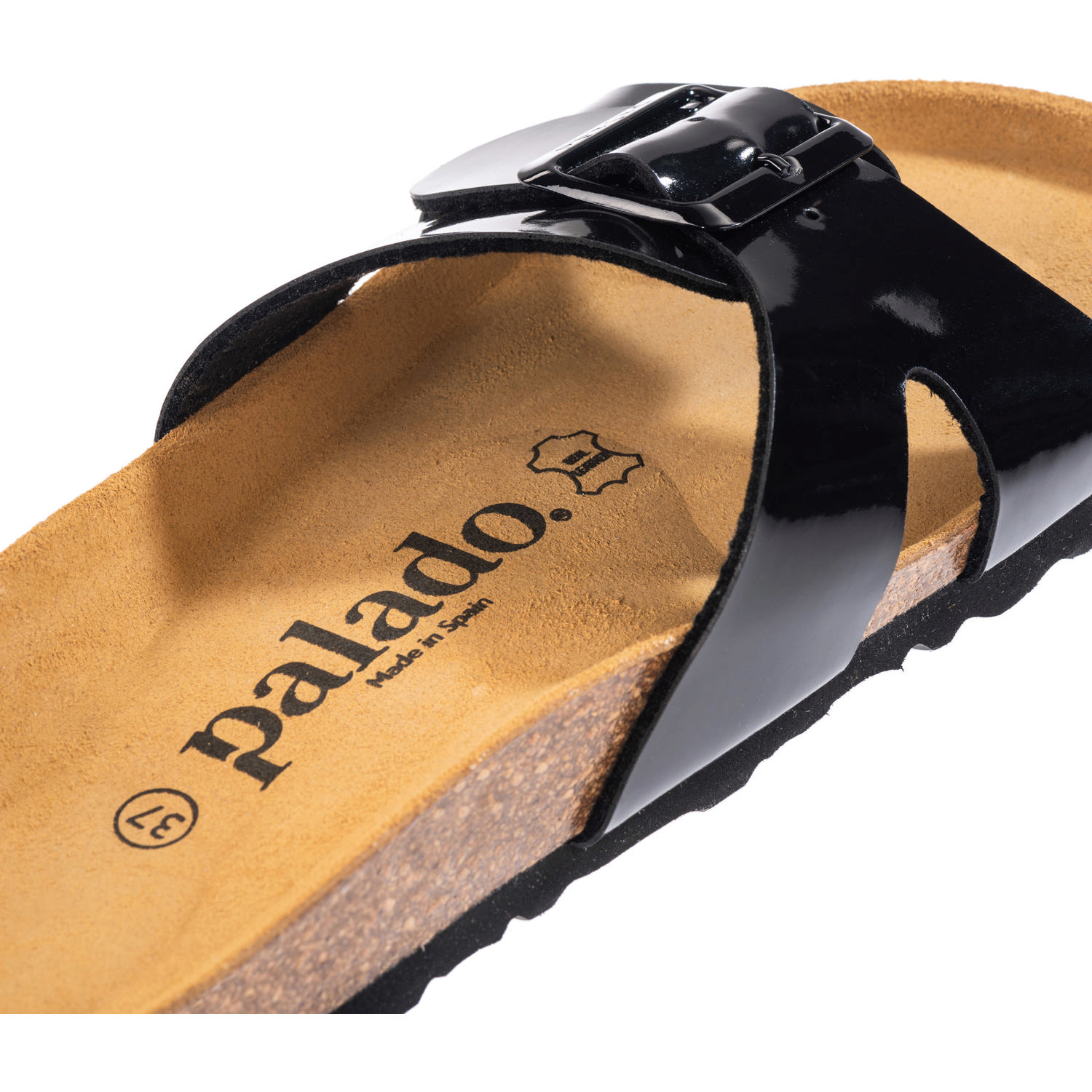 Palado Tinos Lack, Pantoletten, Damen, Schwarz/Schwarz