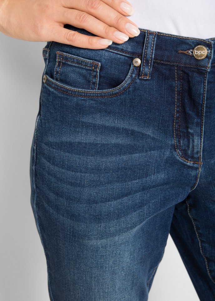 Stretch-Boyfriend-Jeans mit Bequembund