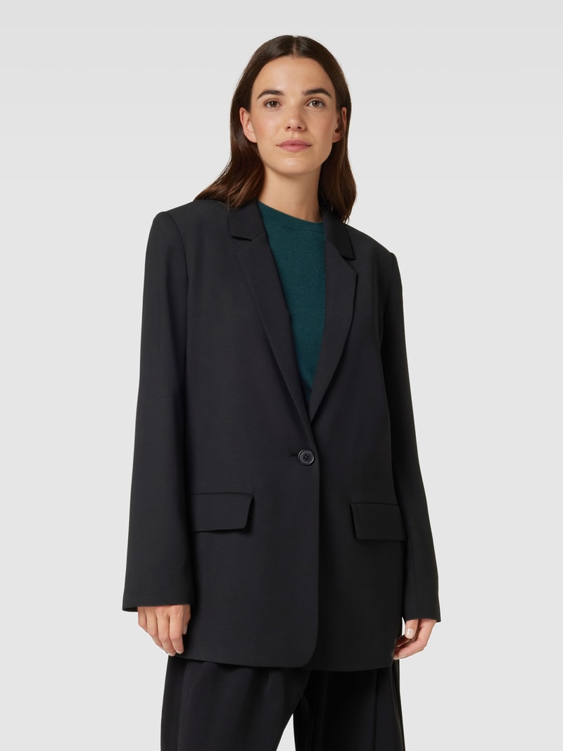 Blazer mit Pattentaschen in schwarz