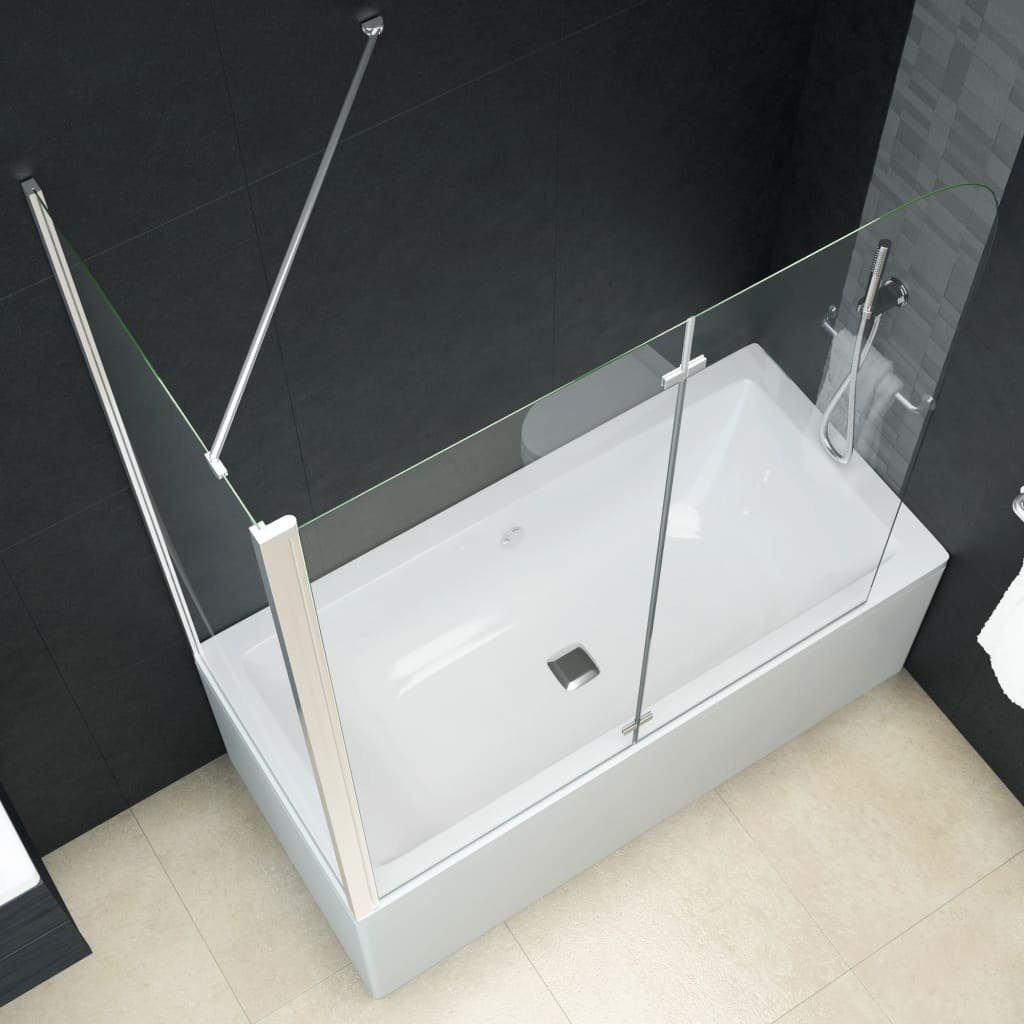 DOTMALL Badewannenaufsatz Einscheibensicherheitsglas, (2-fach), Faltbar,L x B x H: 120x68x130 cm