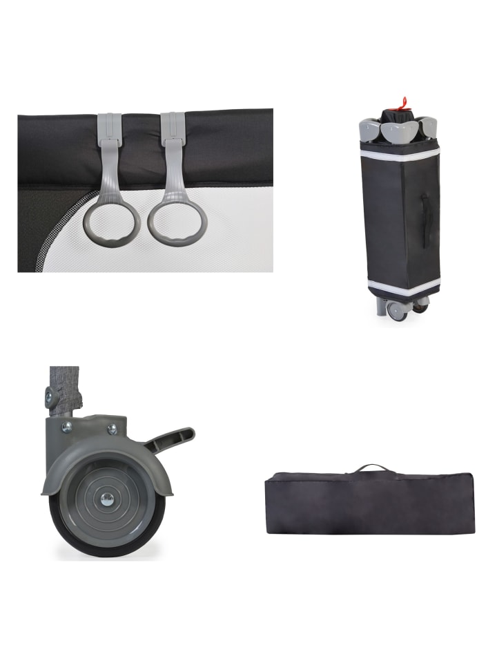 Cangaroo Reisebett Skyglow 2 Ebenen in schwarz günstig kaufen 60x120 cm