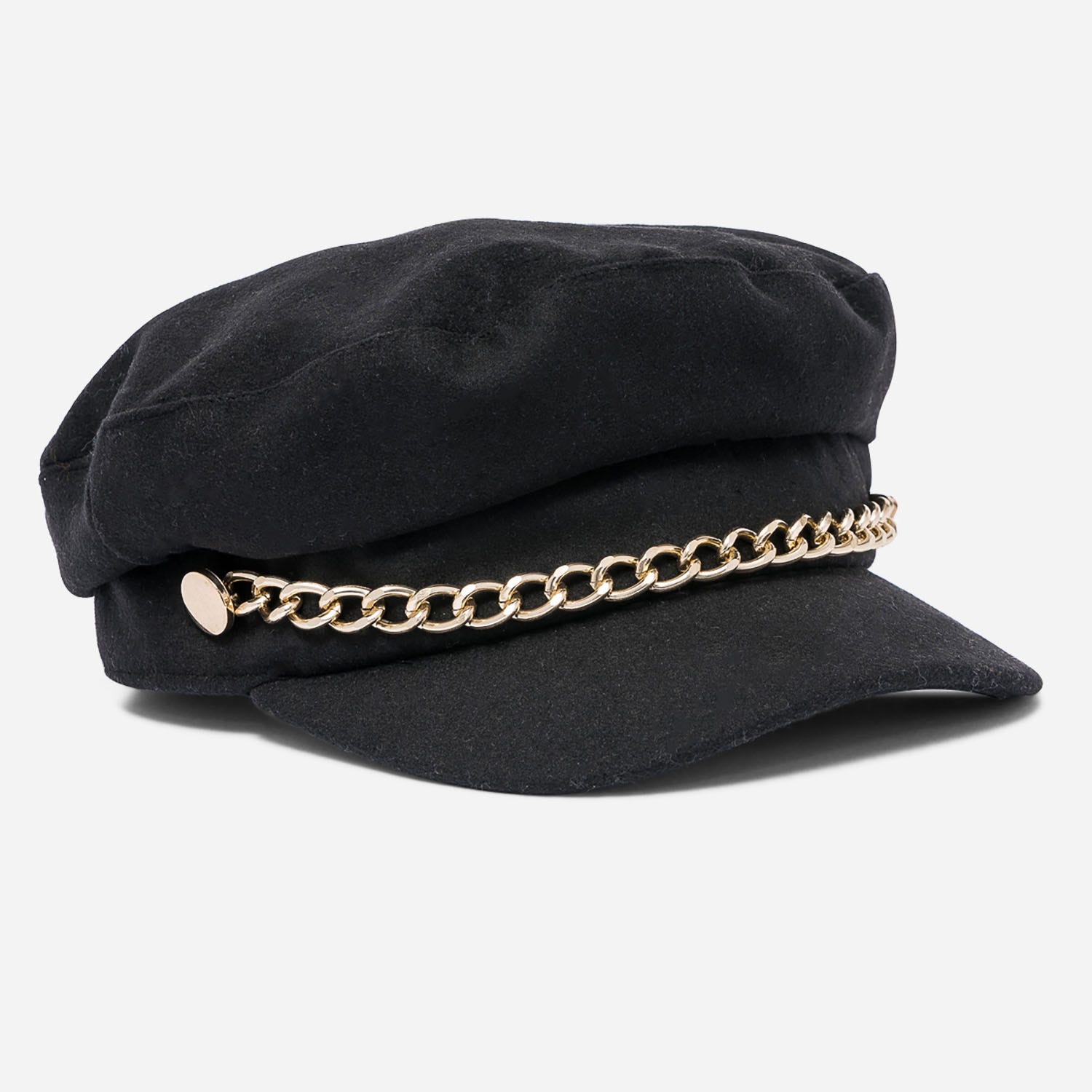 Casquette noire avec galon maxi chaîne