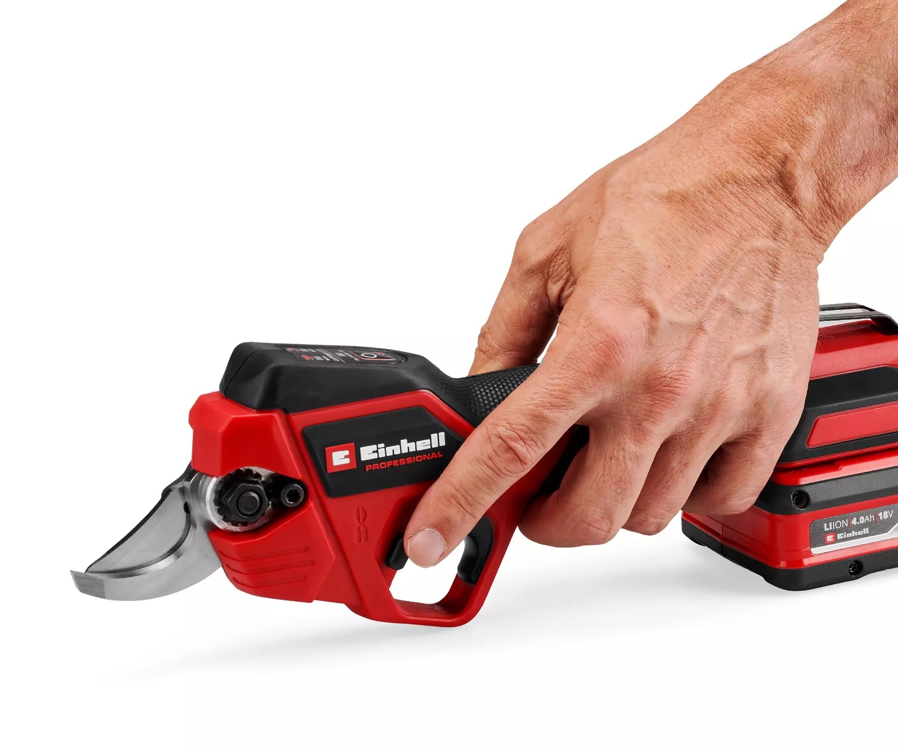 Forbici da potatura a batteria Einhell 3408320 GP-LS 18/28 Li BL Solo, batteria e caricabatterie esclusi, nella confezione.