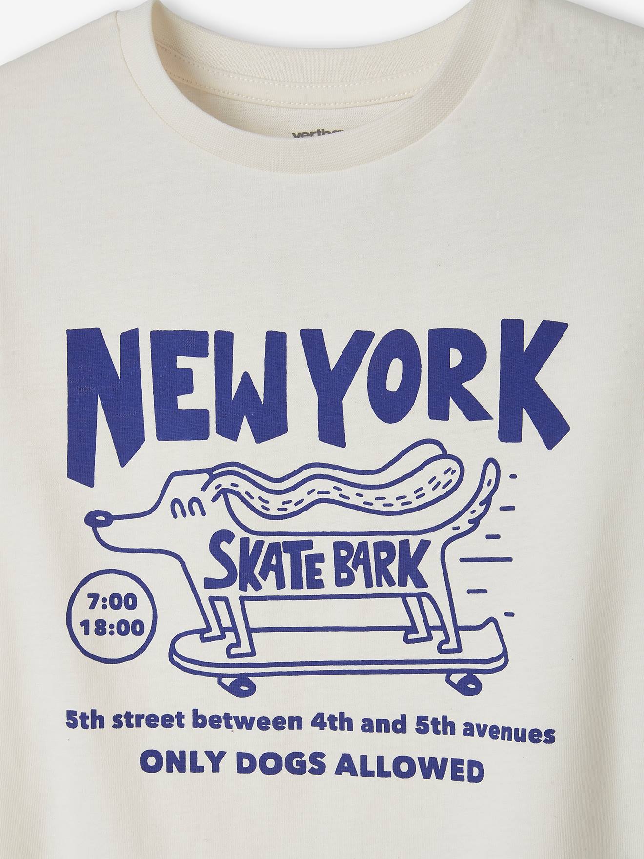 Vertbaudet Jungen T-Shirt mit Schriftzug oder Print BASIC Oeko-Tex - wollweiß