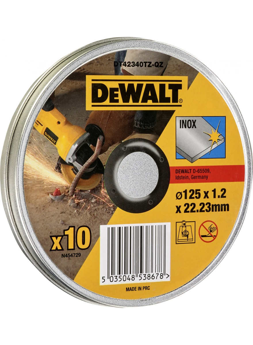 DeWalt pribor DT42340TZ-QZ Rezna ploča za metal/nehrđajući čelik 125 x 22,23 x 1,2 mm 10 komada u kutiji