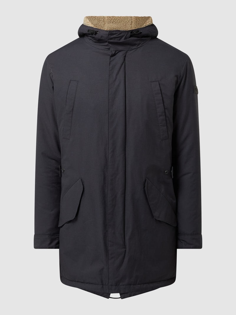 Parka mit gefütterter Kapuze in schwarz