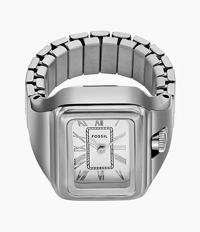 Fossil Ringuhr Raquel 2-Zeiger-Werk Edelstahl