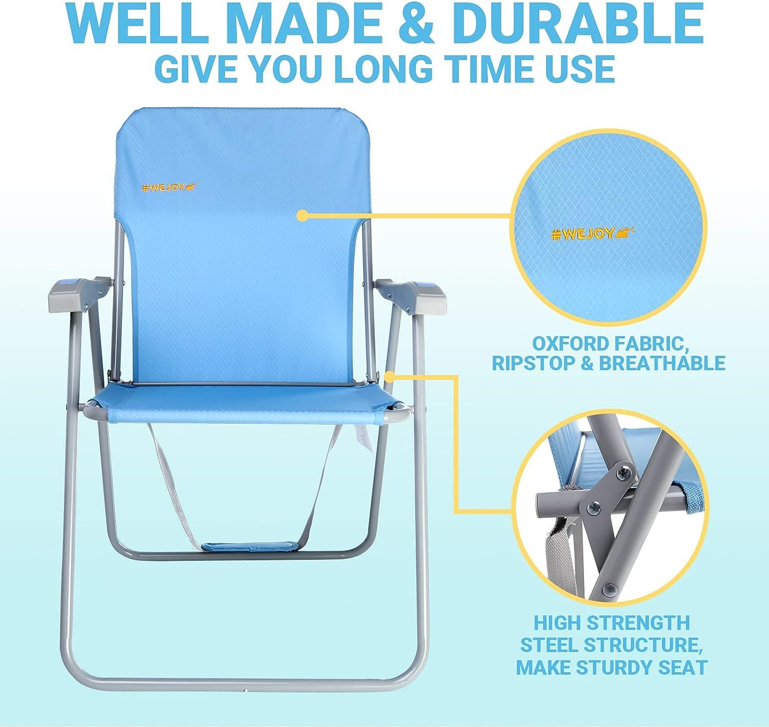 WEJOY Set von 2 Tragbare Strandstühle