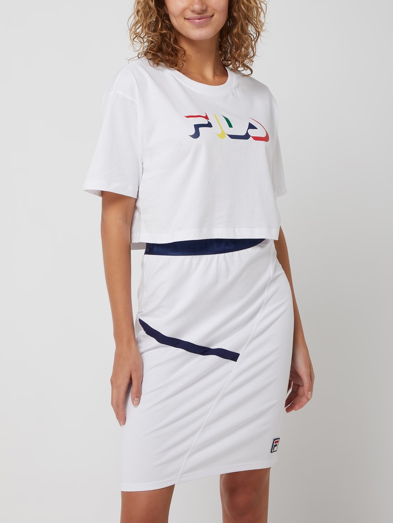 Cropped T-Shirt aus Baumwolle Modell 'Boituva' in weiß