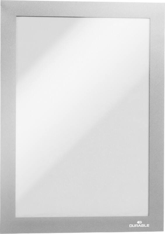 DURABLE DURAFRAME DIN A5 Inforahmen Selbstklebend Silber haftend Hartfolie 487123 23,6 (B) x 17,6 (H) cm 2 Stück