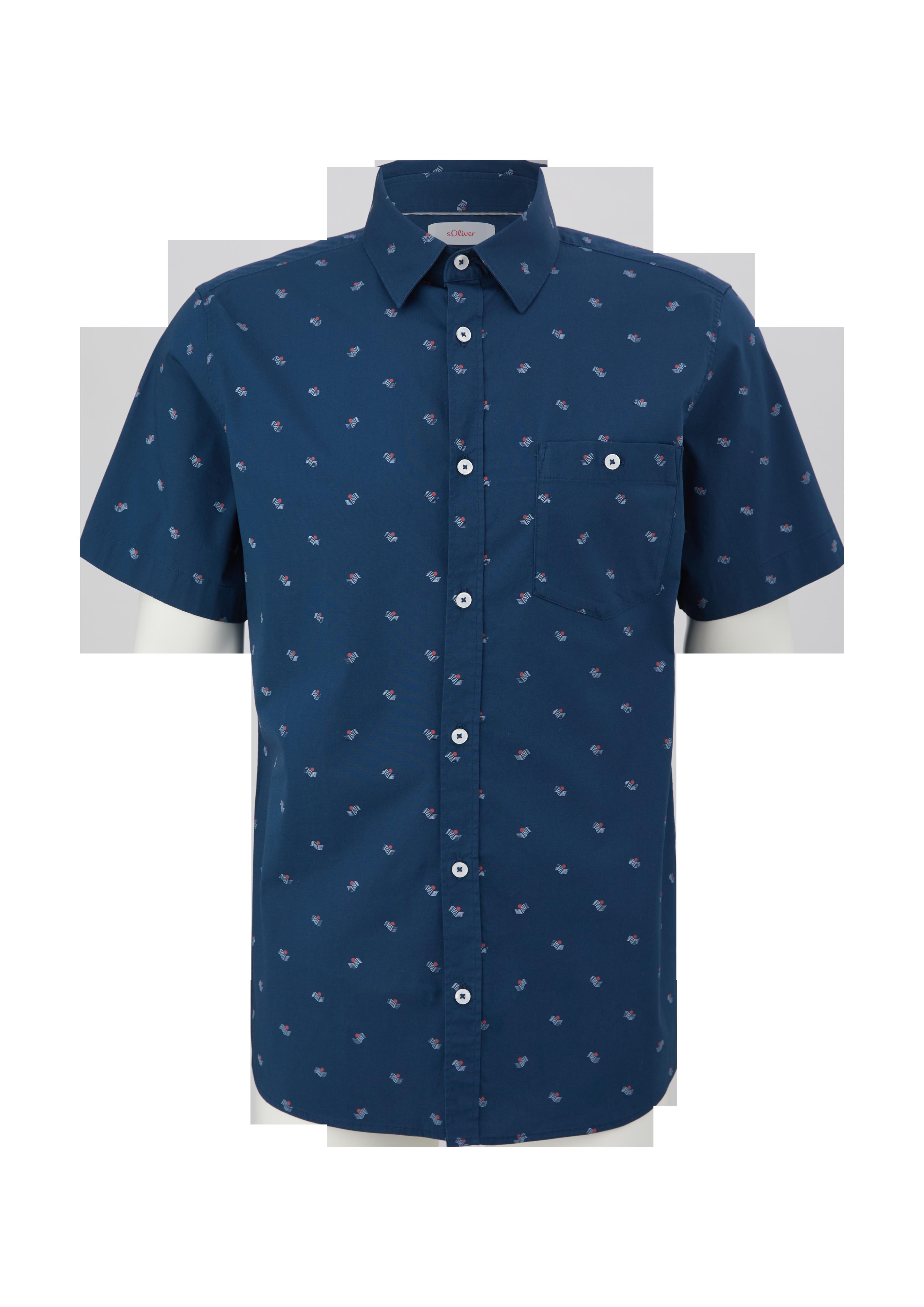 Slim: Kurzarmhemd mit Alloverprint  2131013-58A6