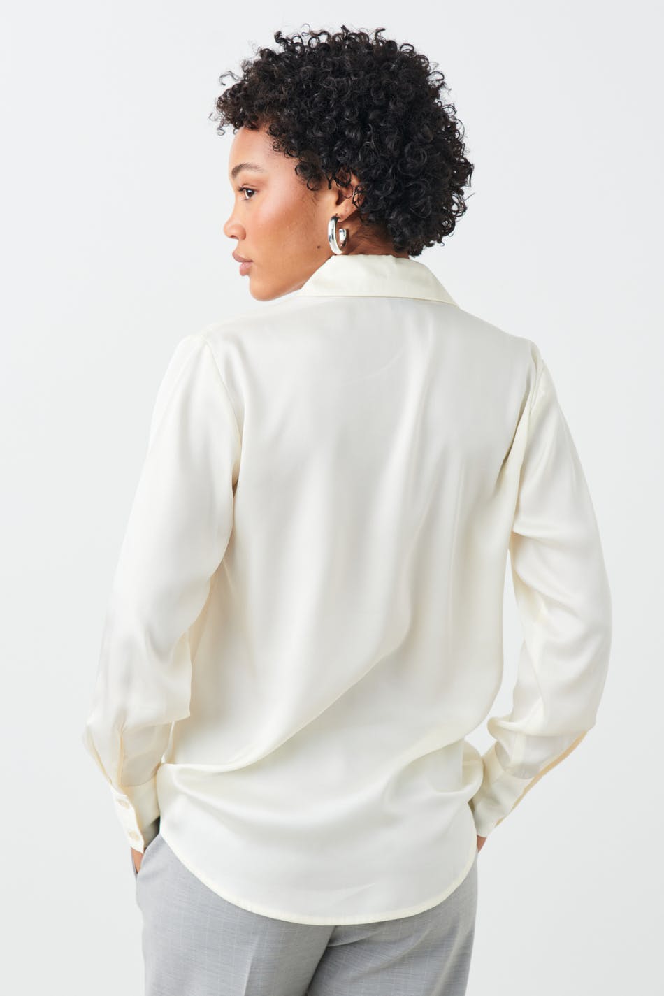 Oversized satin shirt