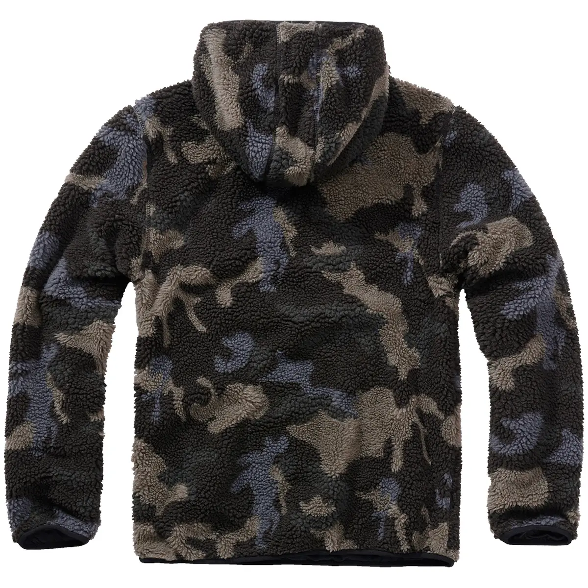 Teddyfleece Pullover mit Kapuze darkcamo