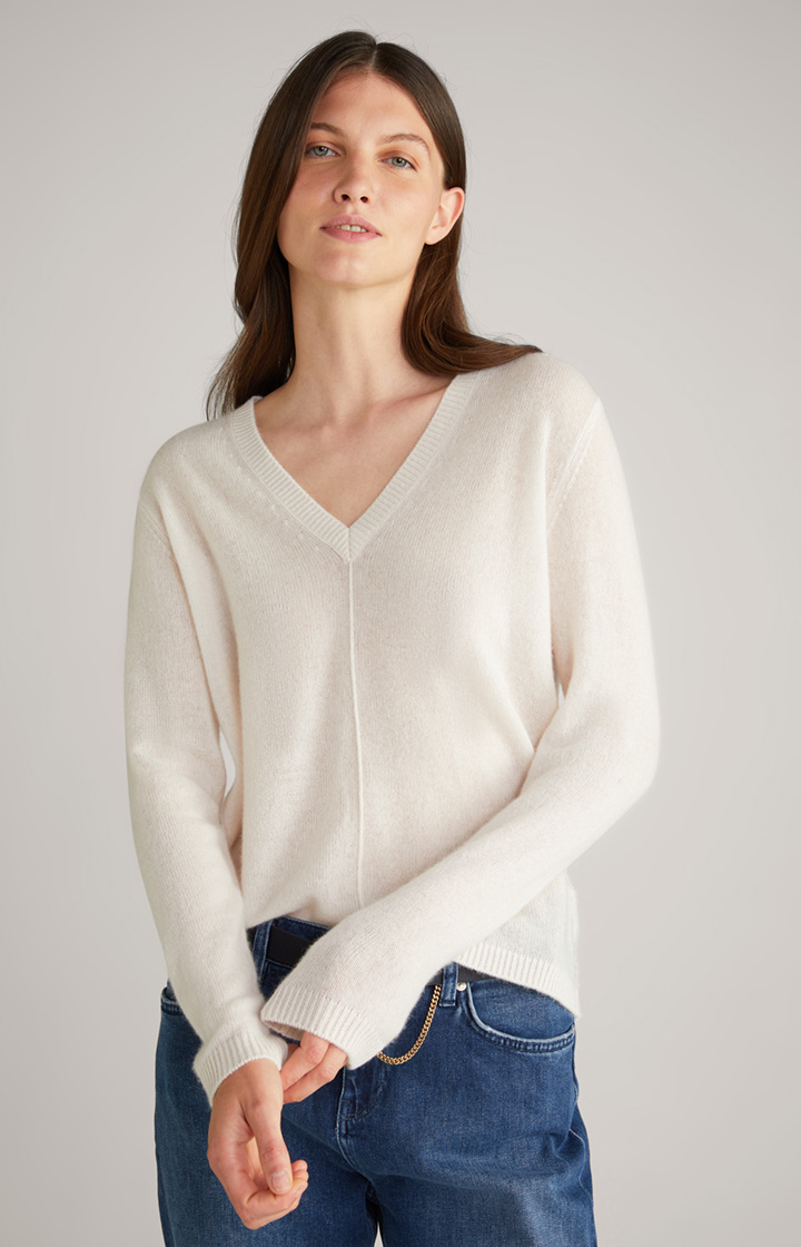Cashmere-Strickpullover in Creme