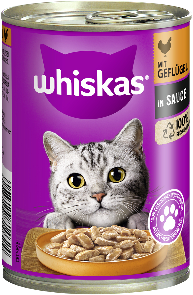 Whiskas Nassfutter Whiskas Adult 1+ Sauce 12x400g Geflügel