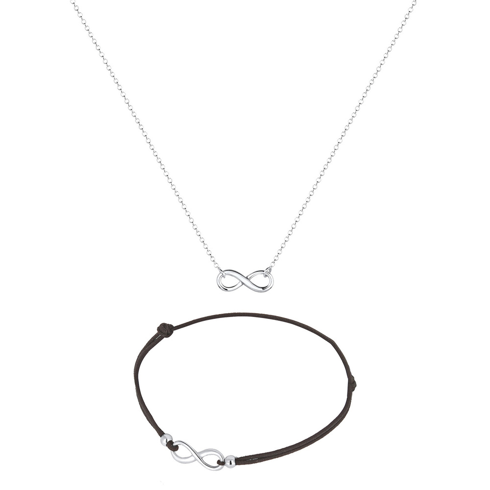 Elli Elli Ensemble de Bijoux Infinity Unendlich Verbundenheit 925 Silber Bijoux