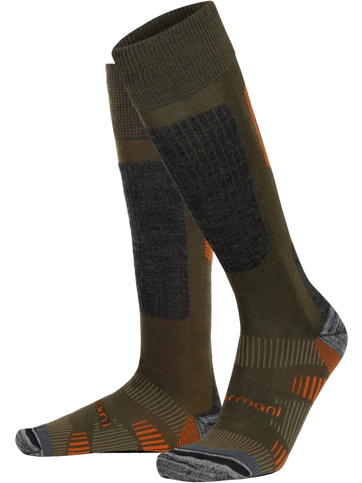 normani 2 bequeme Merino Trekking Kniestrümpfe mit Frotteesohle in Oliv günstig kaufen