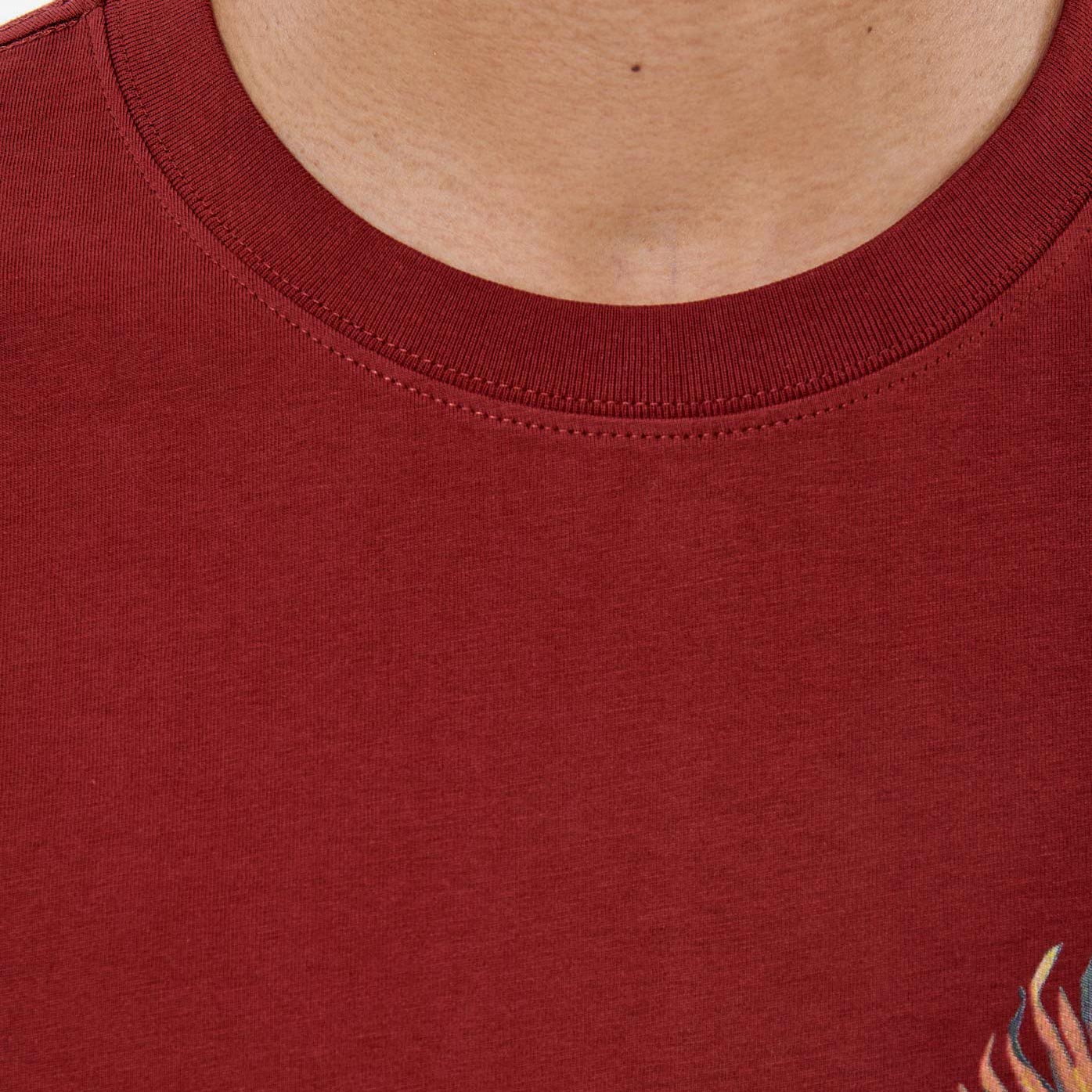 TIGAU  T-shirt bordeaux homme 100% coton
