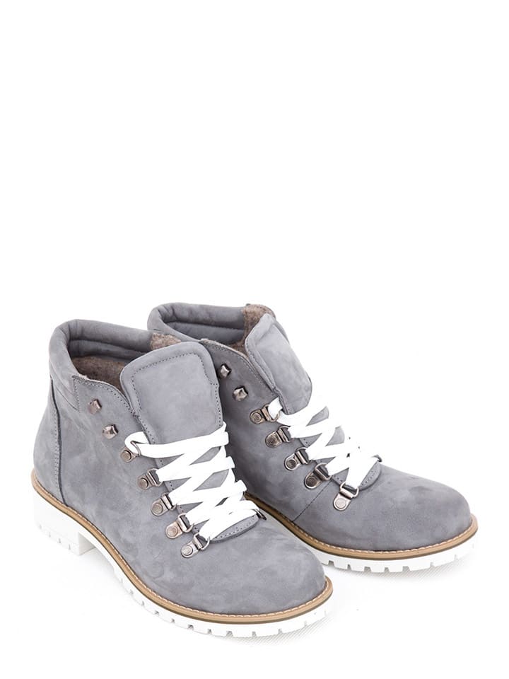 Zapato LEder-Boots in Grau günstig kaufen