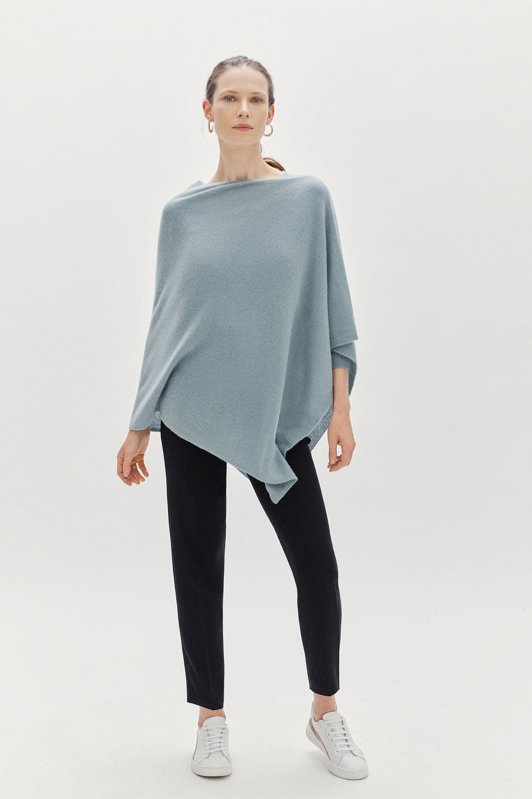 poncho baltimore 100% cachemire vert clair femme