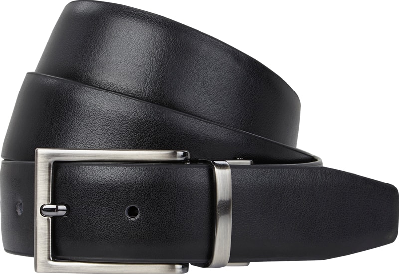 Wendegürtel in Leder-Optik mit drehbarer Metallschließe in schwarz